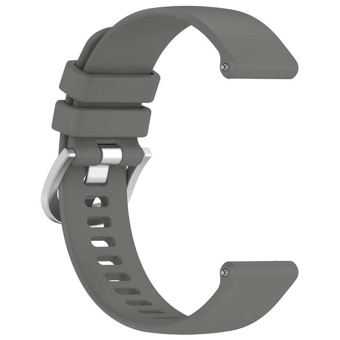 For Xiaomi Watch 2 Liquid Glossy Silver Buckle Silicone Watch Band(Dark Grey)