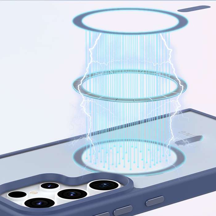 For Samsung Galaxy S23 5G Metal Button Skin Feel Matte MagSafe Shockproof Phone Case(Grey)