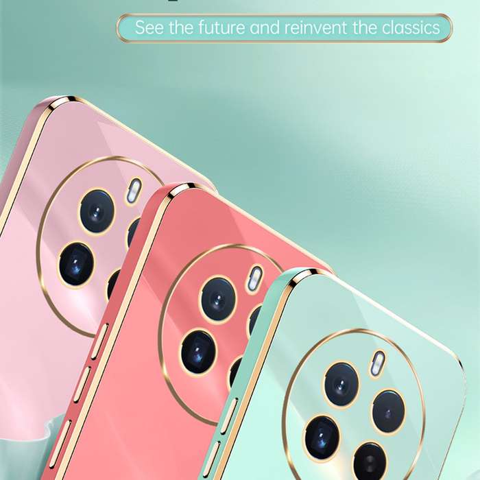 For Realme 12+ XINLI Straight 6D Plating Gold Edge TPU Phone Case(Mint Green)