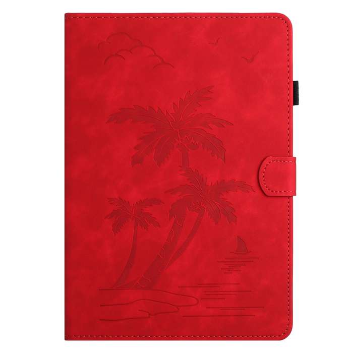 For Xiaomi Pad 6/6 Pro Coconut Tree Embossed Smart Leather Tablet Case(Red)