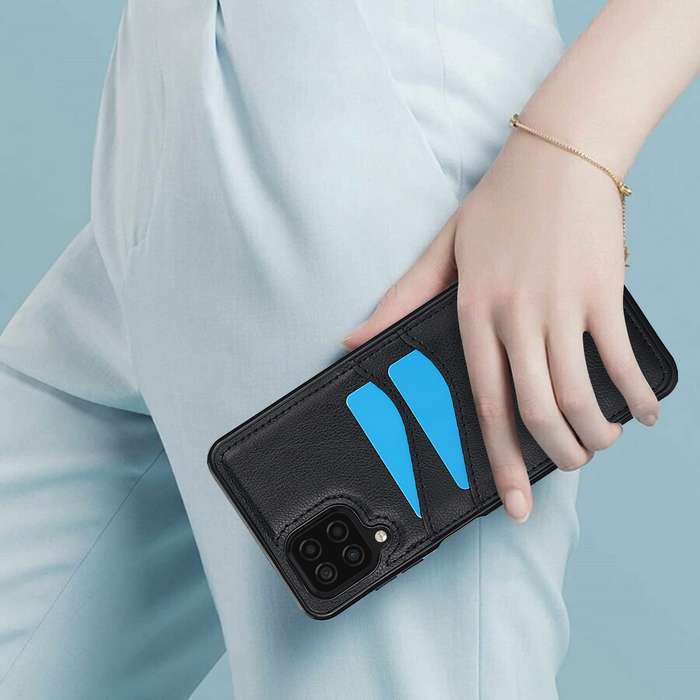 For Samsung Galaxy A12 4G Litchi Leather Skin Card Slots Phone Case(Black)