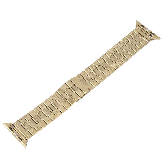 For Apple Watch Series 5 44mm Bamboo Stainless Steel Magnetic Watch Band(Gold)