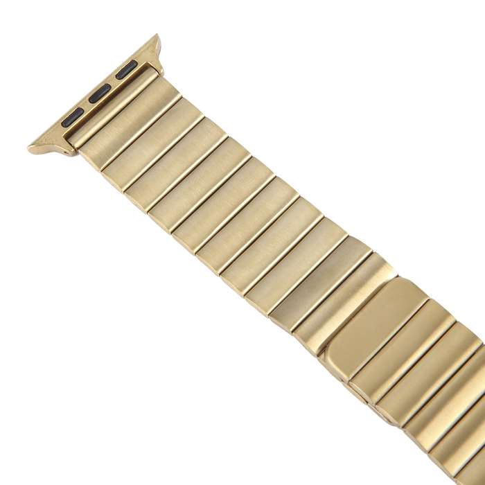 For Apple Watch Series 5 44mm Bamboo Stainless Steel Magnetic Watch Band(Gold)