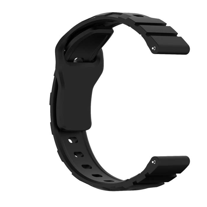 22mm Armor Silicone Watch Band(Black)