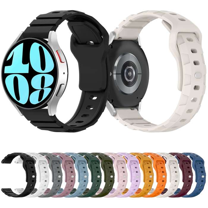 22mm Armor Silicone Watch Band(Black)