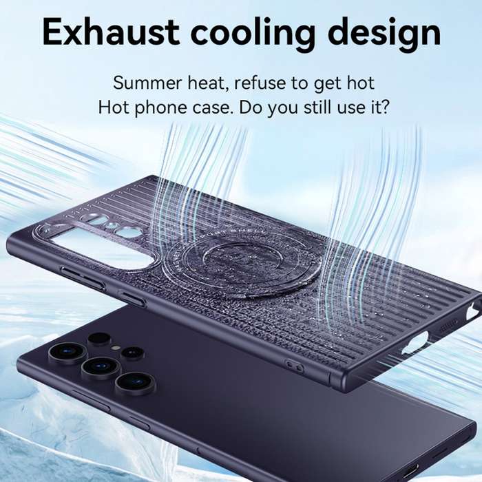 For Samsung Galaxy S24 Ultra 5G Cooling MagSafe Magnetic Ring Holder PC Phone Case(Purple)