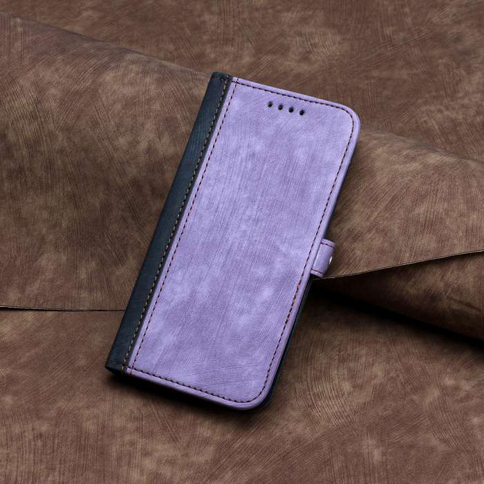 For vivo V27e 4G Global/T2 4G Global Side Buckle Double Fold Hand Strap Leather Phone Case(Purp