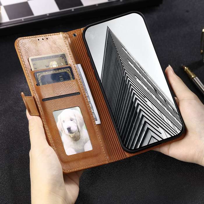 For iPhone 12 / 12 Pro Simple 6-Card Wallet Leather Phone Case(Brown)