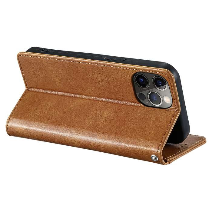 For iPhone 12 / 12 Pro Simple 6-Card Wallet Leather Phone Case(Brown)