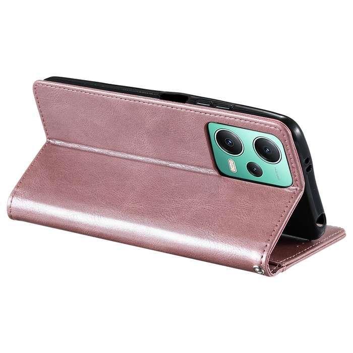 For Xiaomi Poco X5 Simple 6-Card Wallet Leather Phone Case(Rose Gold)