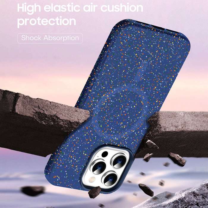 For iPhone 14 Pro Max Colorful Frosted Magsafe PC Hybrid TPU Phone Case(Black)