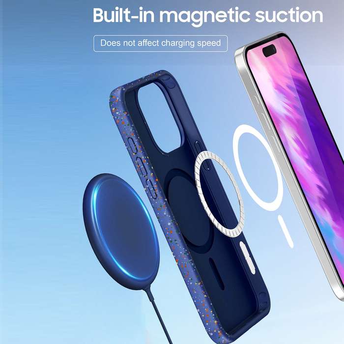 For iPhone 14 Pro Max Colorful Frosted Magsafe PC Hybrid TPU Phone Case(Black)