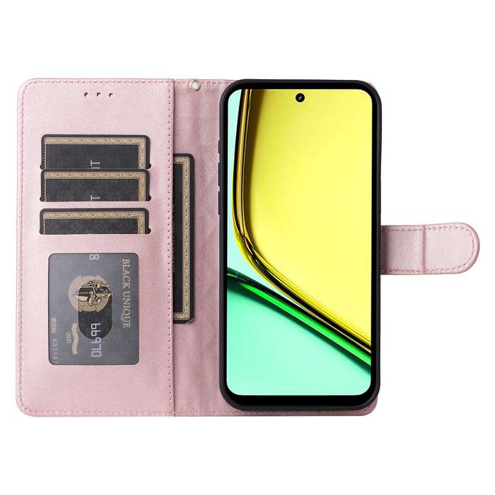 For Realme C67 4G Diamond Lattice Leather Flip Phone Case(Rose Gold)