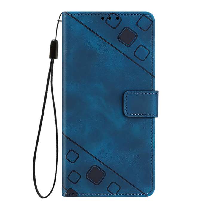 For Realme GT Neo 3T Skin-feel Embossed Leather Phone Case(Blue)
