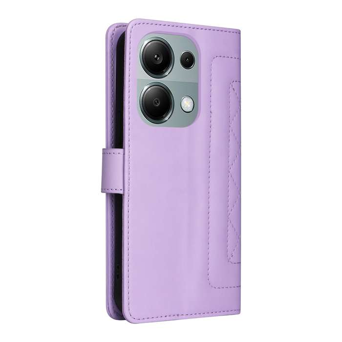 For Xiaomi Redmi Note 13 Pro 4G Diamond Lattice Leather Flip Phone Case(Light Purple)