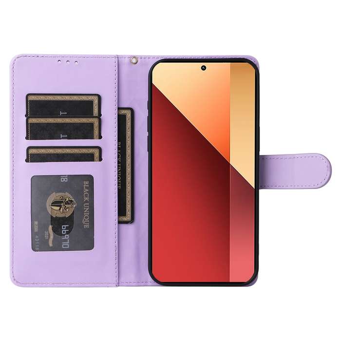 For Xiaomi Redmi Note 13 Pro 4G Diamond Lattice Leather Flip Phone Case(Light Purple)