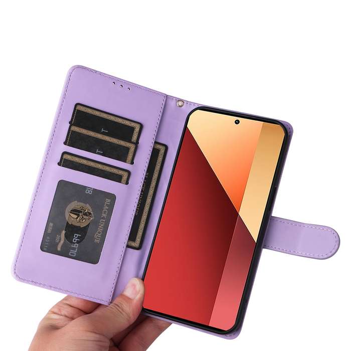 For Xiaomi Redmi Note 13 Pro 4G Diamond Lattice Leather Flip Phone Case(Light Purple)
