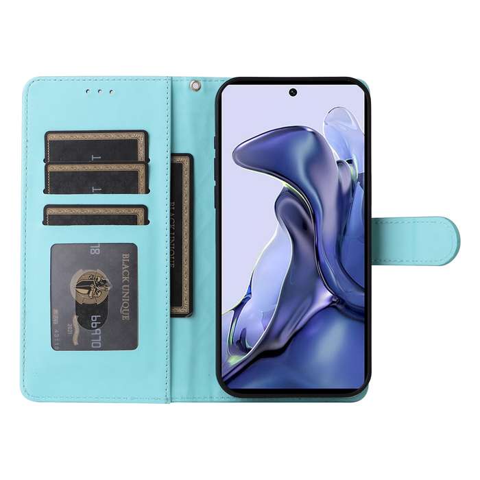 For Xiaomi 11T / 11T Pro Diamond Lattice Leather Flip Phone Case(Mint Green)