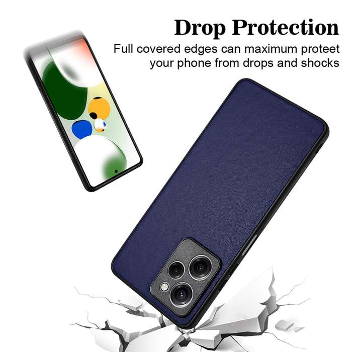 For Xiaomi Poco X5 Pro R20 Leather Pattern Phone Single Case(Blue)
