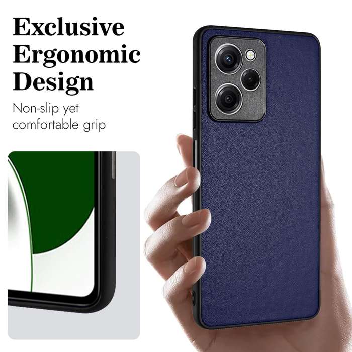 For Xiaomi Poco X5 Pro R20 Leather Pattern Phone Single Case(Blue)
