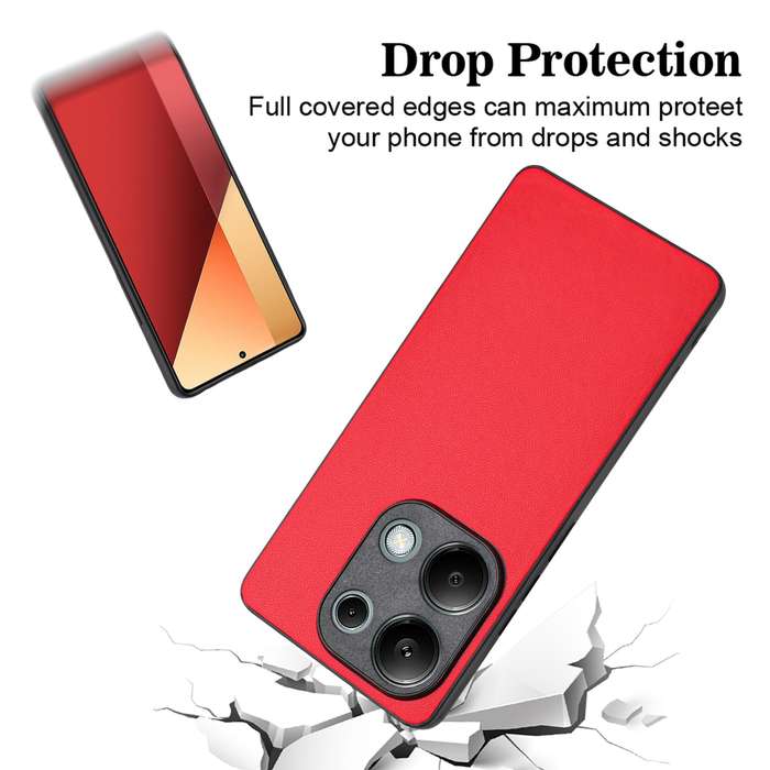 For Xiaomi Redmi Note 13 Pro 4G Global R20 Leather Pattern Phone Single Case(Red)
