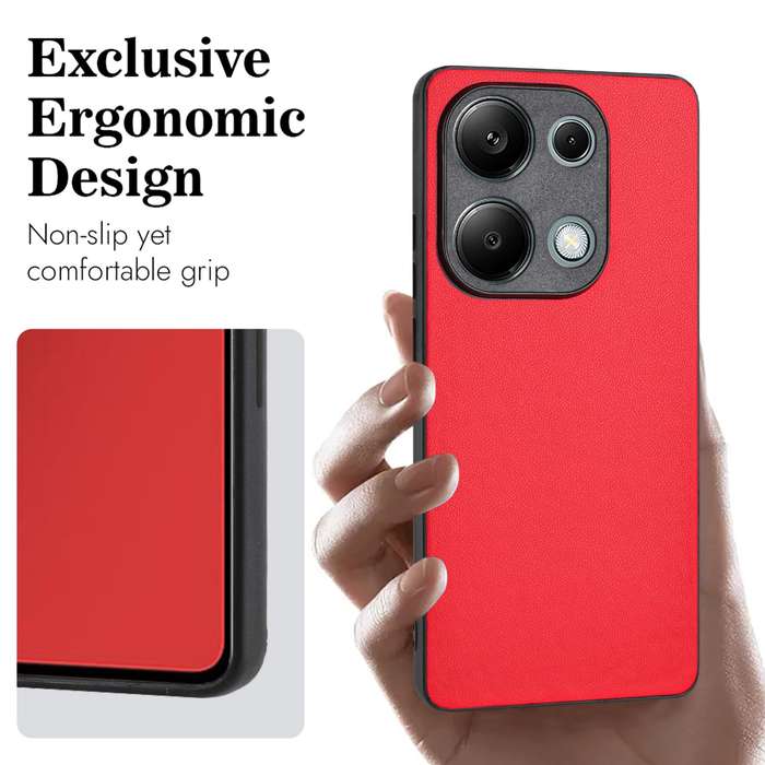 For Xiaomi Redmi Note 13 Pro 4G Global R20 Leather Pattern Phone Single Case(Red)