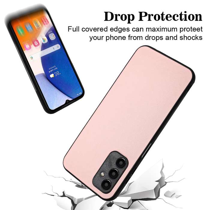 For Samsung Galaxy A15 4G Global R20 Leather Pattern Phone Single Case(Pink)