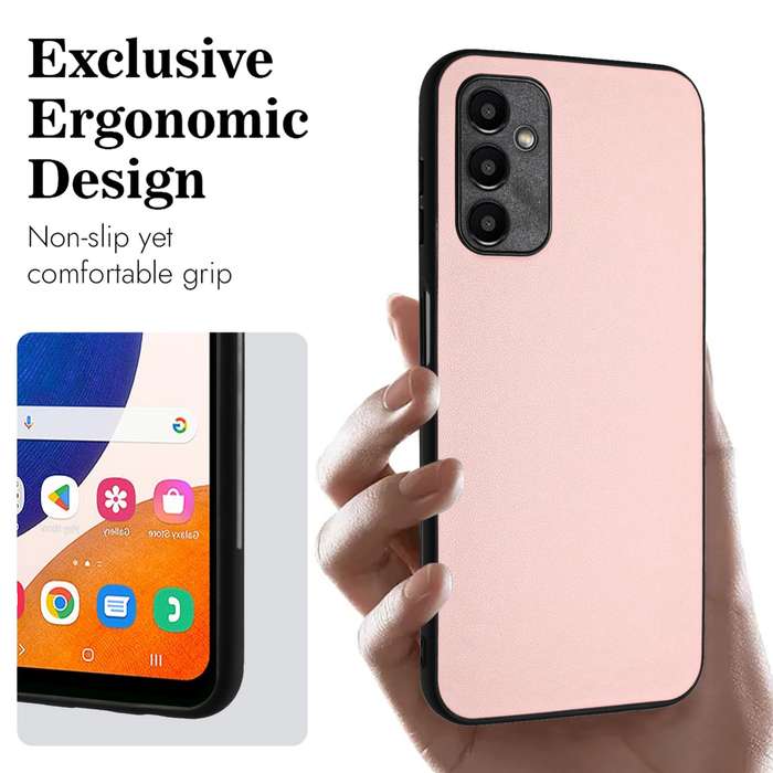 For Samsung Galaxy A15 4G Global R20 Leather Pattern Phone Single Case(Pink)