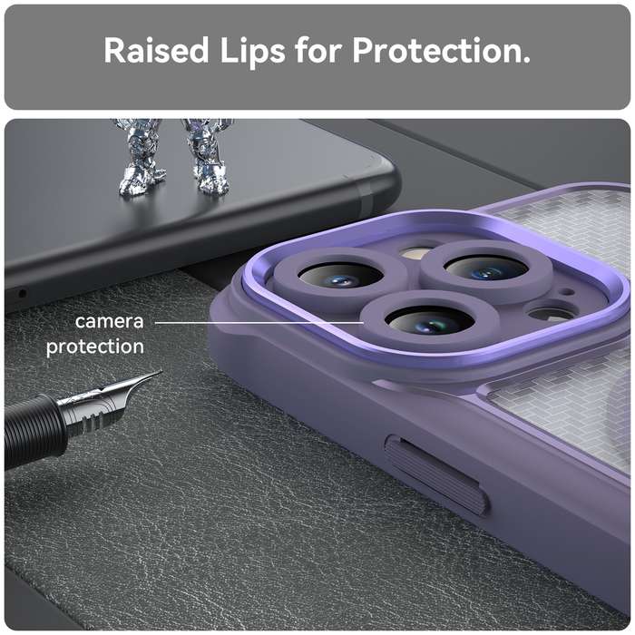 For iPhone 14 Pro Max Carbon Fiber Texture MagSafe Translucent Phone Case(Purple)