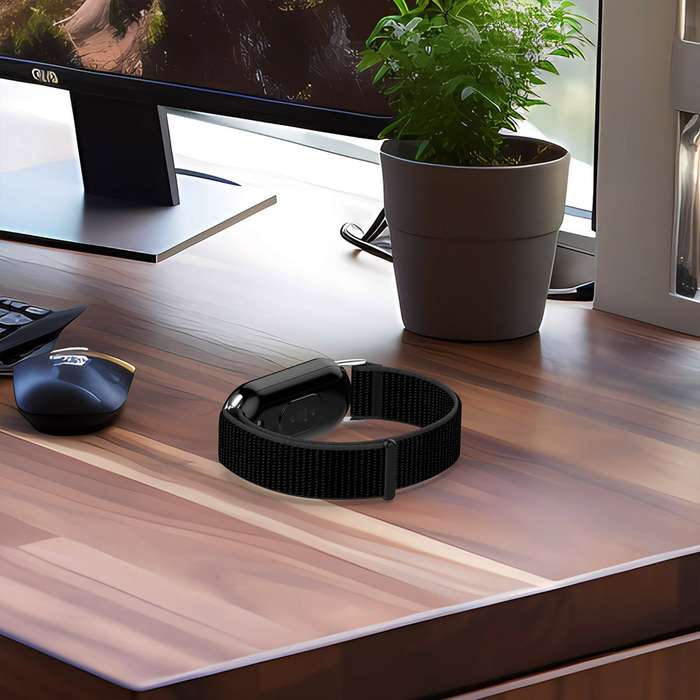 For Xiaomi Mi Band 8 / 8 NFC Nylon Loop Hook and Loop Fastener Watch Band(Camel)
