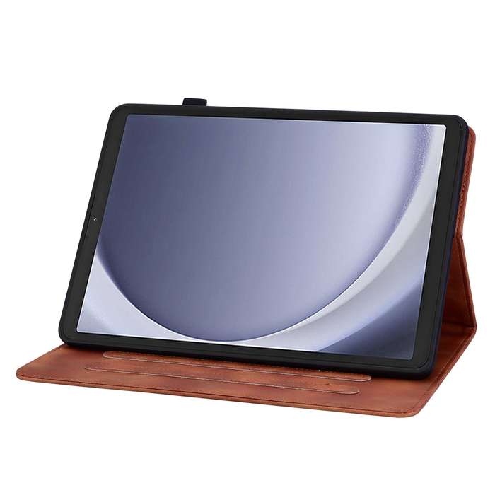 For Samsung Galaxy Tab A9 Lily Embossed Leather Tablet Case(Brown)