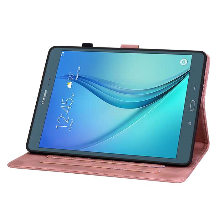For Samsung Galaxy Tab A 9.7 T550 T555 Lily Embossed Leather Tablet Case(Pink)