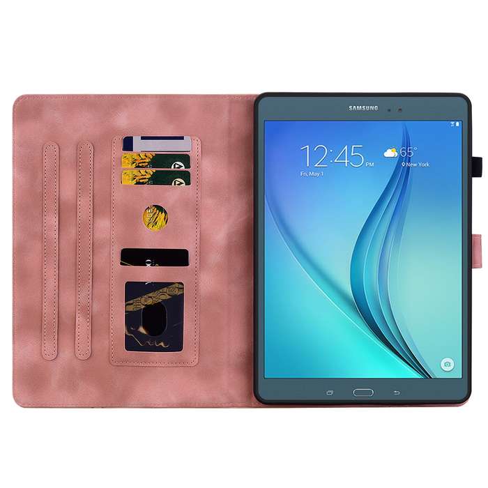 For Samsung Galaxy Tab A 9.7 T550 T555 Lily Embossed Leather Tablet Case(Pink)