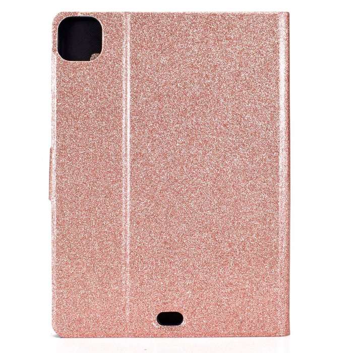 For iPad Pro 11 2024 Varnish Glitter Powder Smart Leather Tablet Case(Rose Gold)
