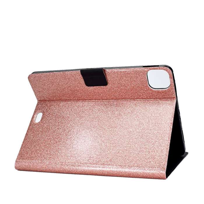 For iPad Pro 11 2024 Varnish Glitter Powder Smart Leather Tablet Case(Rose Gold)