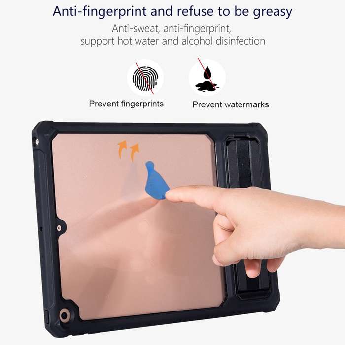 For iPad 10.2 2021 / 2020 Transparent PC Hybrid TPU Tablet Case with Holder(Army Green)