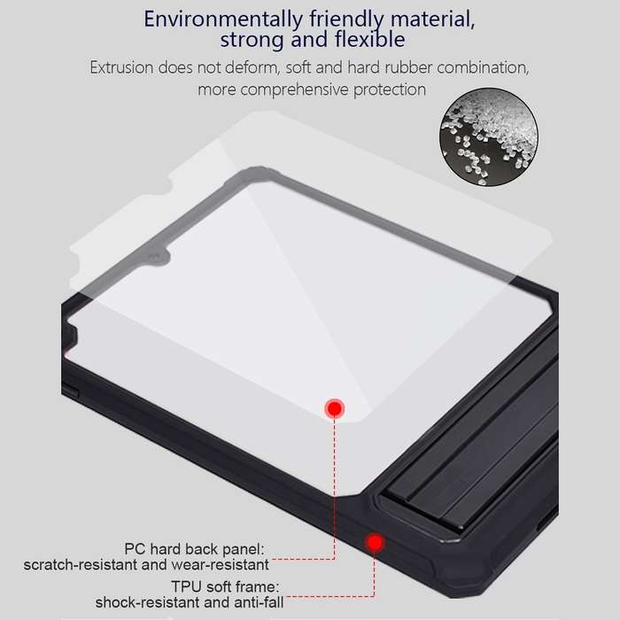 For iPad 10.2 2021 / 2020 Transparent PC Hybrid TPU Tablet Case with Holder(Army Green)