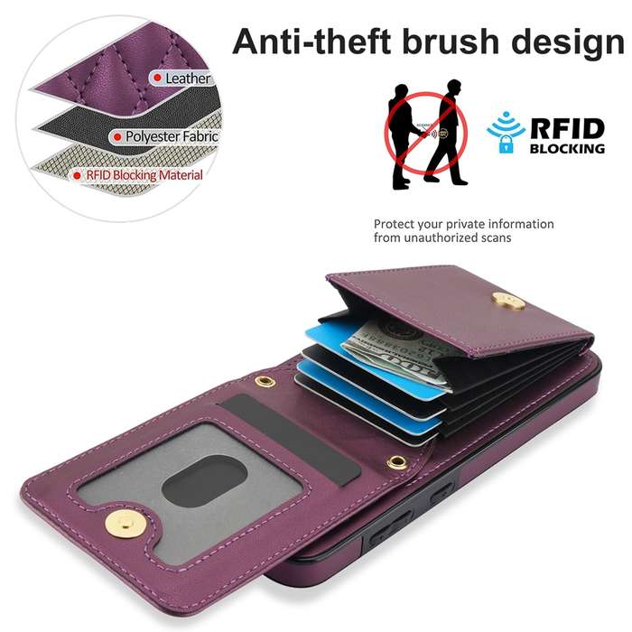 For Samsung Galaxy S24+ 5G YM015 Crossbody Rhombic Card Bag RFID Phone Case(Dark Purple)