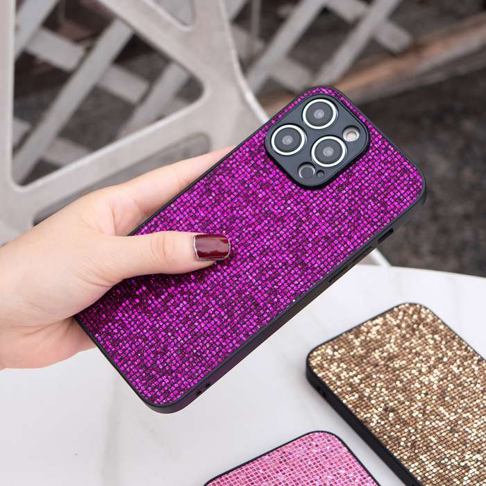 For iPhone 13 Pro Max Glitter Powder TPU Hybrid PC Phone Case(Purple)