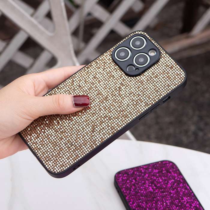 For iPhone 12 Pro Glitter Powder TPU Hybrid PC Phone Case(Gold)