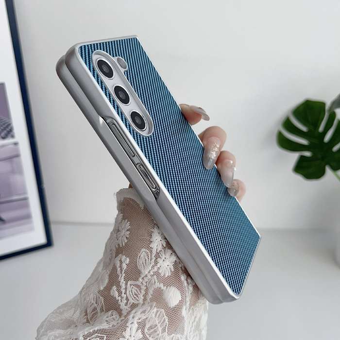 For Samsung Galaxy Z Fold6 Kevlar Carbon Fiber Ultra-thin Shockproof Phone Case(Blue)