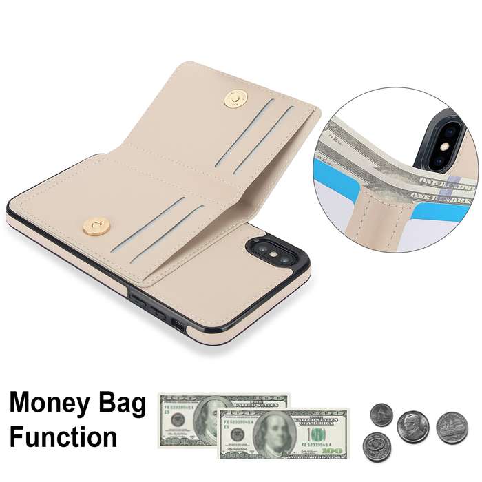 For iPhone XR RFID Anti-theft Card Ring Holder Phone Case(White)