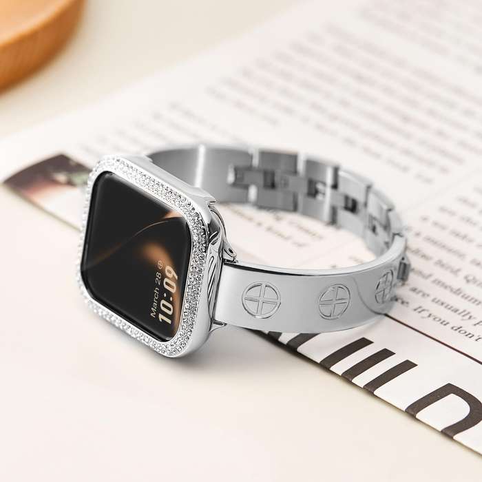 For Apple Watch Series 2 38mm Cross Bracelet Stainless Steel Watch Band(Black)