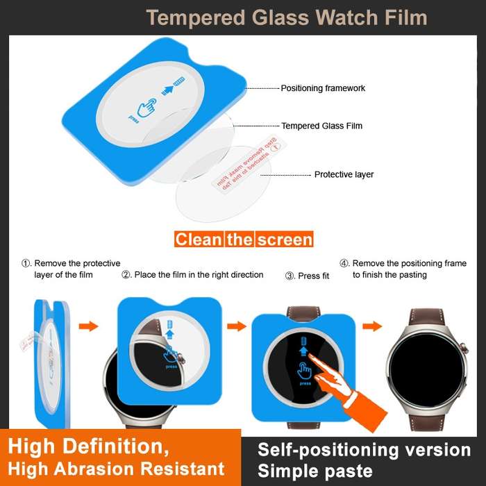 For Garmin Forerunner 165 IMAK Tempered Glass Watch Protective Film Self-contained Positioning