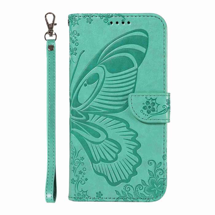 For Xiaomi Poco F4 5G / Redmi K40S Swallowtail Butterfly Embossed Leather Phone Case(Green)