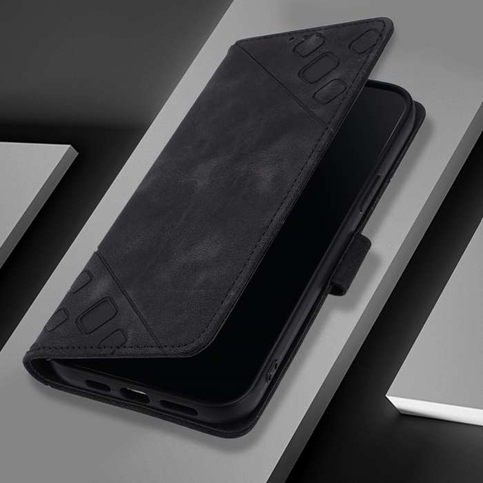 For Oukitel C32 Skin Feel Embossed Leather Phone Case(Black)