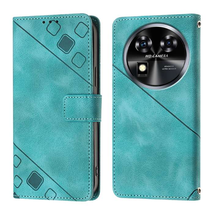 For Oukitel C37 Skin Feel Embossed Leather Phone Case(Green)