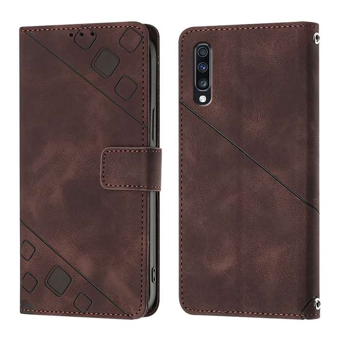 For Samsung Galaxy A70 / A70s Skin Feel Embossed Leather Phone Case(Brown)