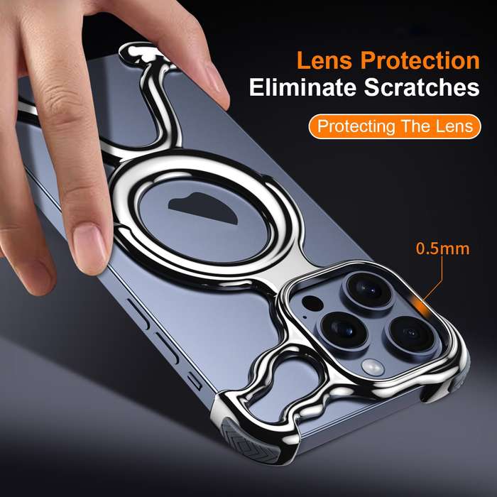 For iPhone 14 Pro Liquid Plating PC Hollow MagSafe Phone Case(Purple)