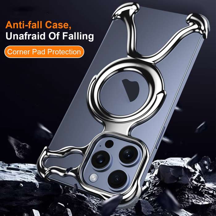 For iPhone 14 Pro Liquid Plating PC Hollow MagSafe Phone Case(Purple)